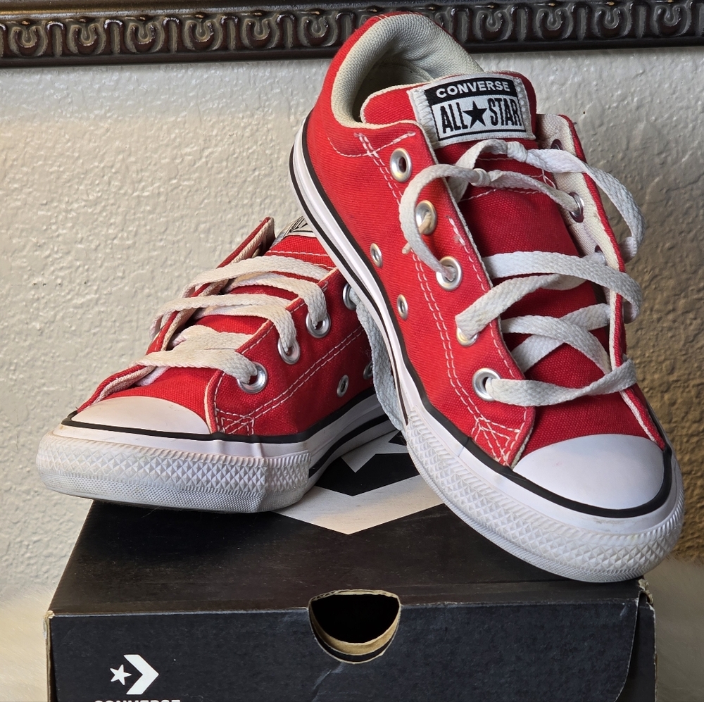 Converse All Star Street Slip On Unisex Kids Classic Red Sneakers - Picture 3 of 16